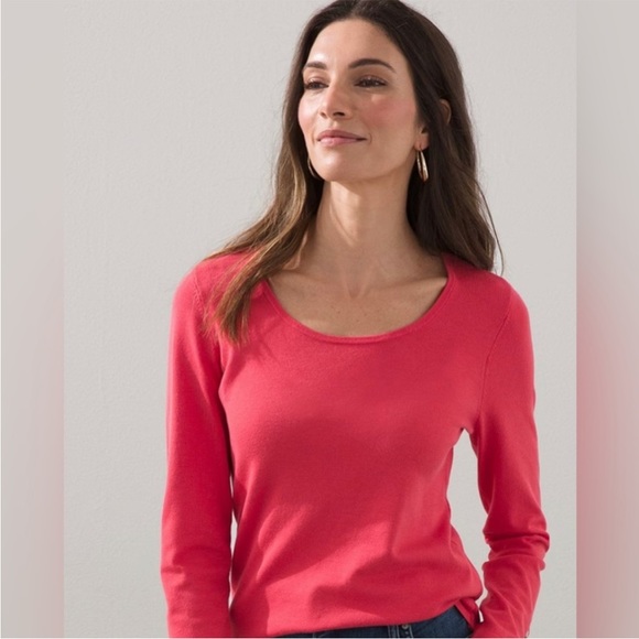 G.H. Bass & Co. Tops - G.H & Boss Co Top women’s size small deep coral long sleeve shirt casual